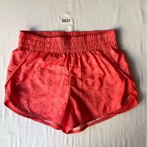 Athletic Women’s Workout Lined Shorts size L (10-12), Hot Orange, Elastic Waist